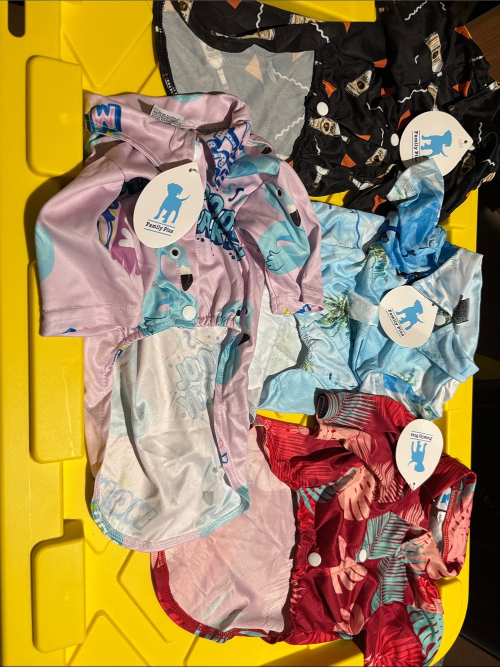 Assorted Printed Pet shirt (Pink, Light Blue, Red, Black)